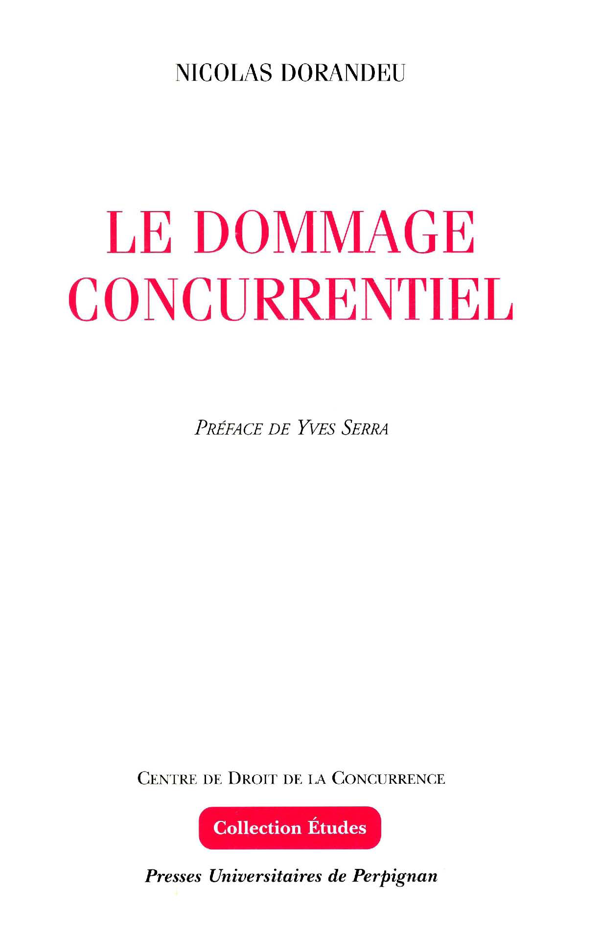 Le dommage concurrentiel